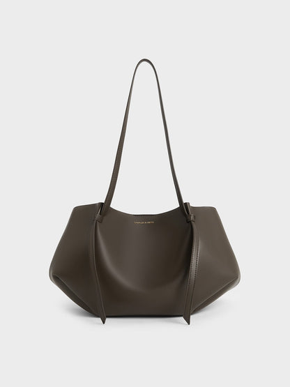 CHARLES & KEITH Discount / Calla Tote Bag - Dark Moss