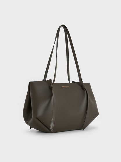 CHARLES & KEITH Discount / Calla Tote Bag - Dark Moss