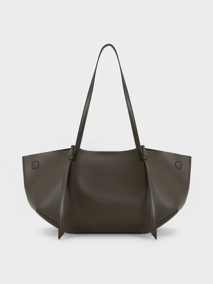 CHARLES & KEITH Discount / Calla Tote Bag - Dark Moss