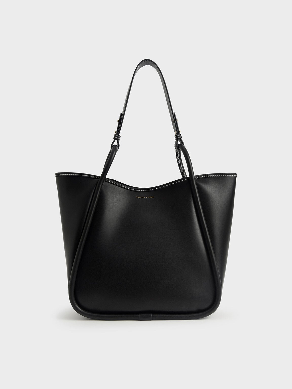 CHARLES & KEITH Quality / Lyla Tubular Slouchy Tote Bag - Black