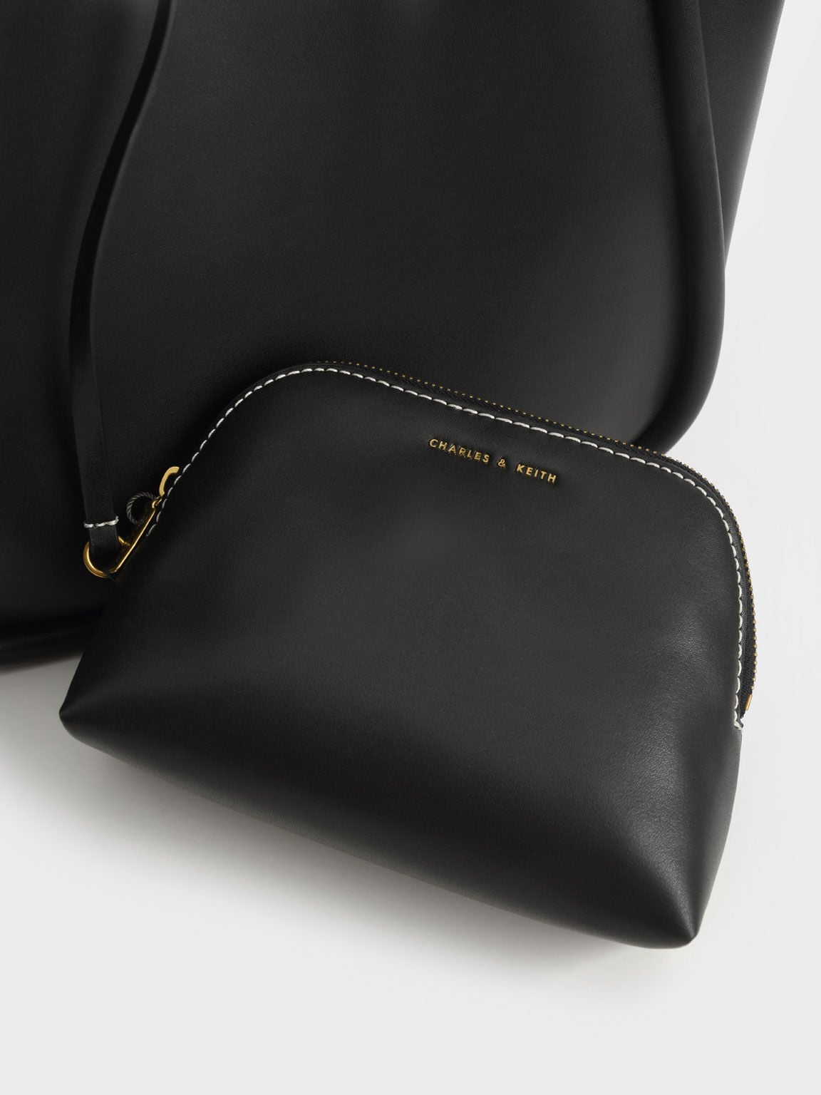 CHARLES & KEITH Quality / Lyla Tubular Slouchy Tote Bag - Black