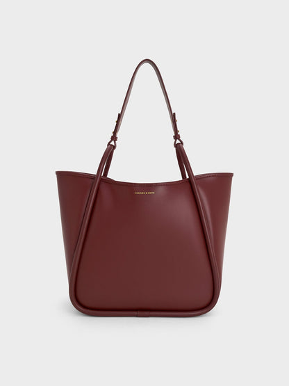 CHARLES & KEITH Value / Lyla Tubular Slouchy Tote Bag - Mulberry Plum