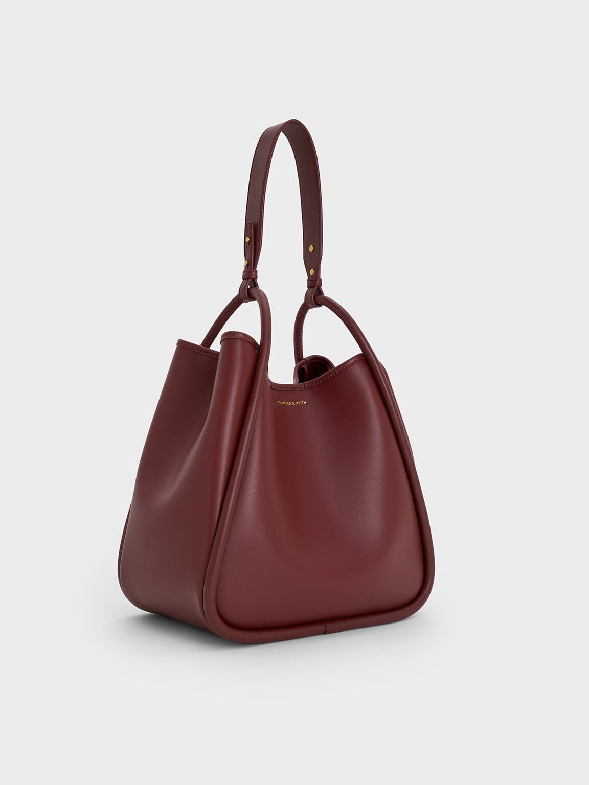 CHARLES & KEITH Value / Lyla Tubular Slouchy Tote Bag - Mulberry Plum