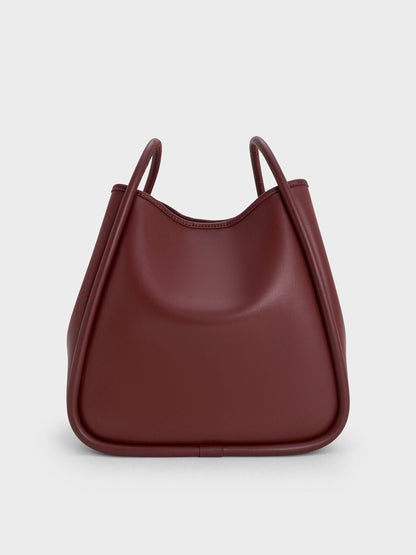 CHARLES & KEITH Value / Lyla Tubular Slouchy Tote Bag - Mulberry Plum