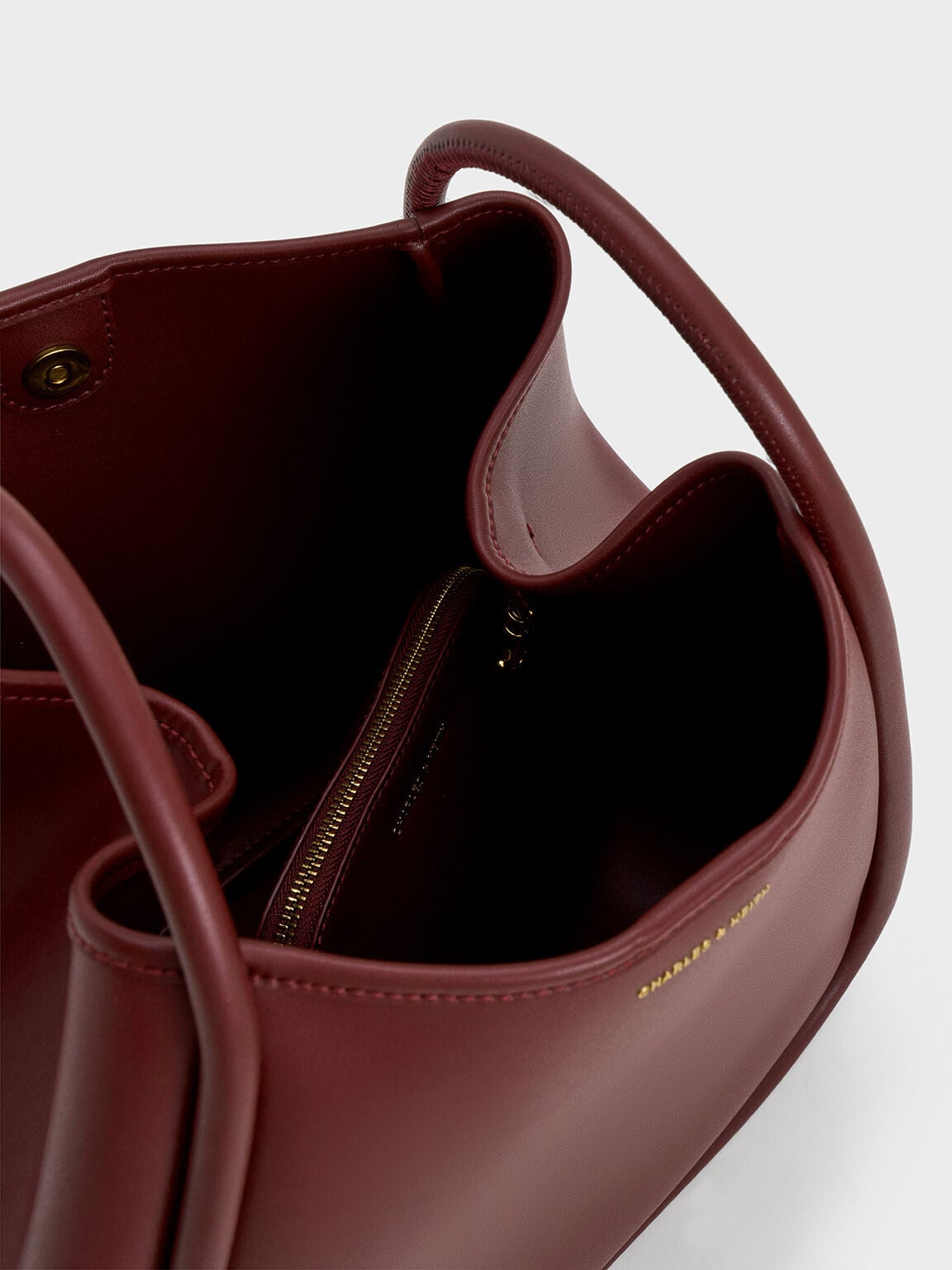 CHARLES & KEITH Value / Lyla Tubular Slouchy Tote Bag - Mulberry Plum