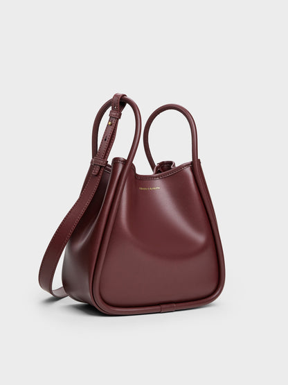 CHARLES & KEITH Deals / Mini Lyla Tubular Tote Bag - Mulberry Plum