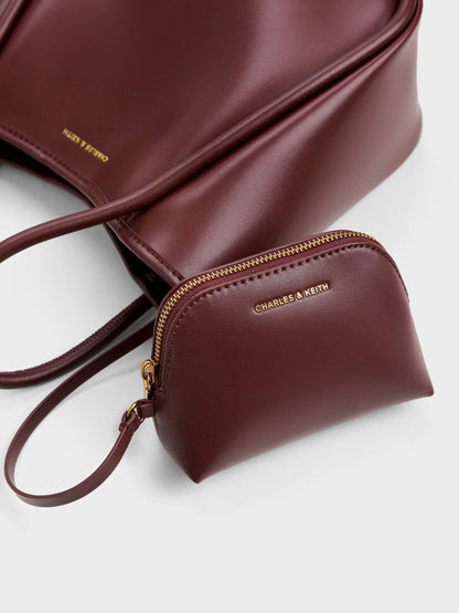 CHARLES & KEITH Deals / Mini Lyla Tubular Tote Bag - Mulberry Plum