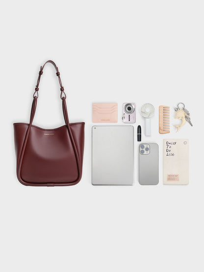 CHARLES & KEITH Deals / Mini Lyla Tubular Tote Bag - Mulberry Plum