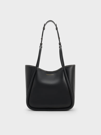 CHARLES & KEITH Best Seller / Mini Lyla Tubular Tote Bag - Black