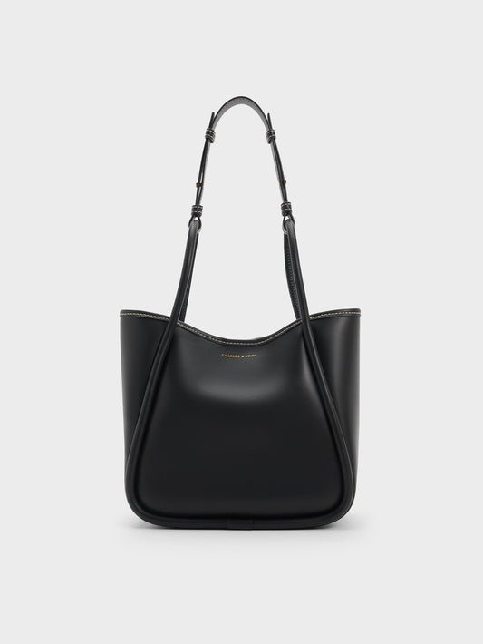 CHARLES & KEITH Best Seller / Mini Lyla Tubular Tote Bag - Black