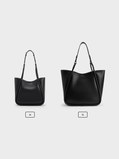 CHARLES & KEITH Best Seller / Mini Lyla Tubular Tote Bag - Black