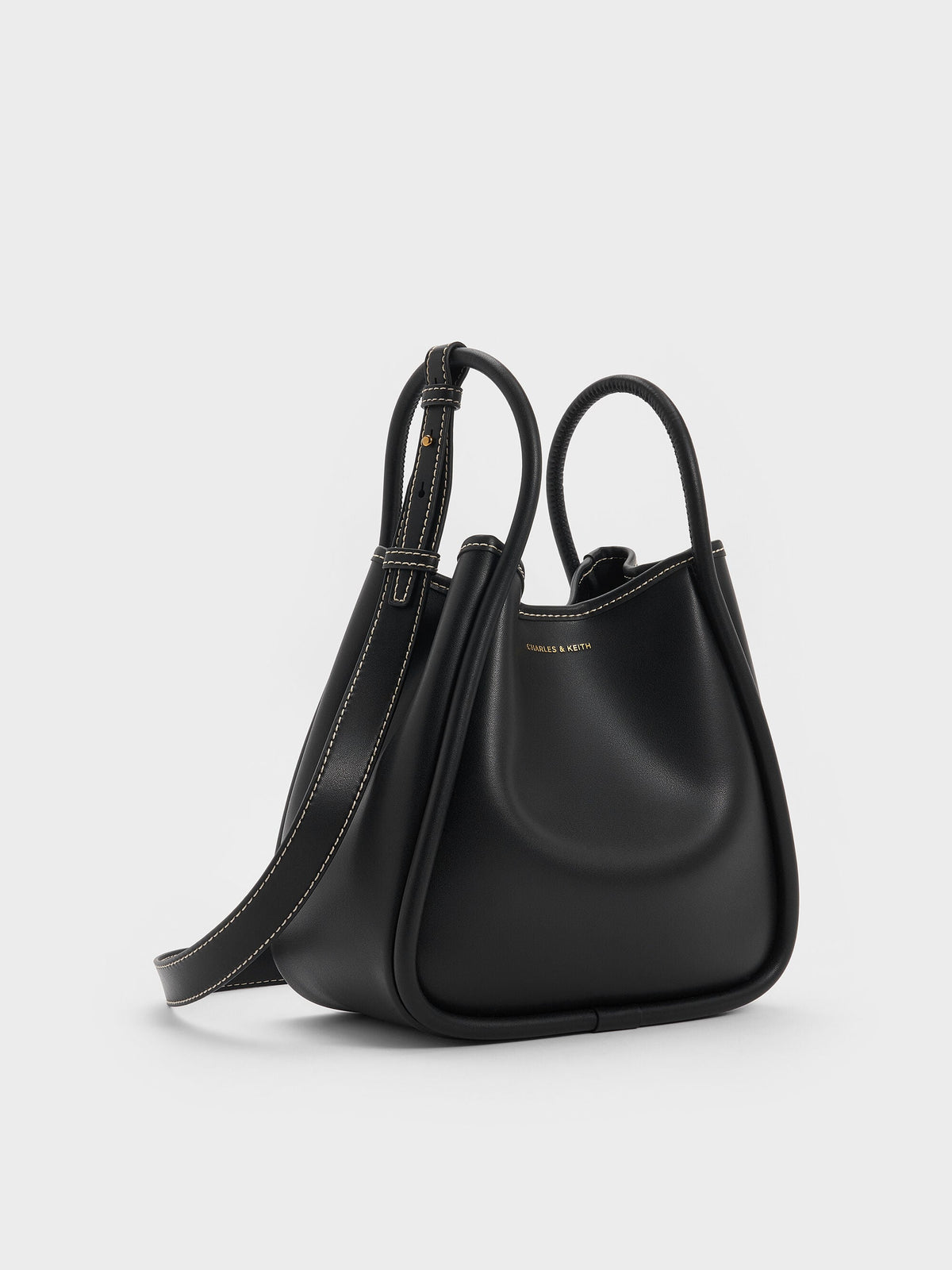 CHARLES & KEITH Best Seller / Mini Lyla Tubular Tote Bag - Black