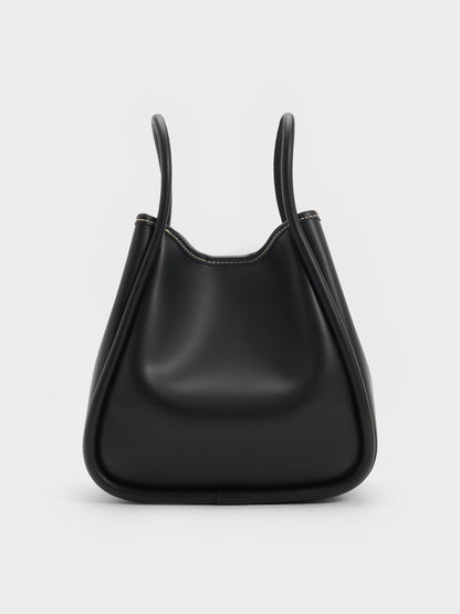 CHARLES & KEITH Best Seller / Mini Lyla Tubular Tote Bag - Black