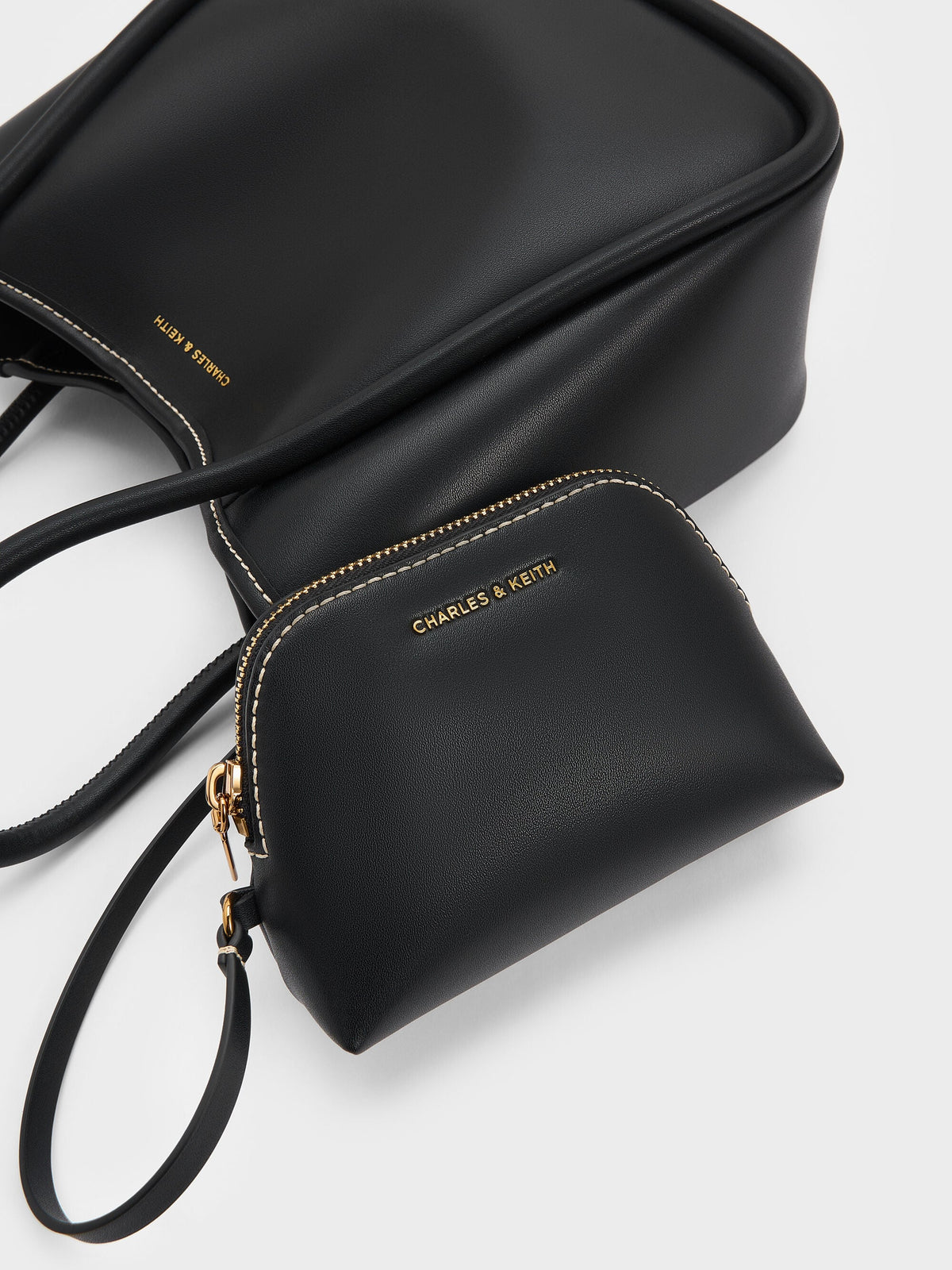 CHARLES & KEITH Best Seller / Mini Lyla Tubular Tote Bag - Black