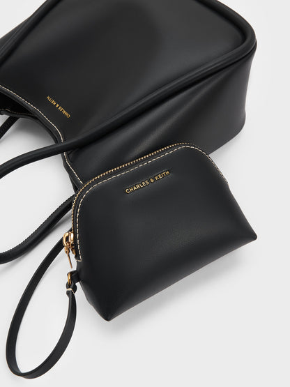 CHARLES & KEITH Best Seller / Mini Lyla Tubular Tote Bag - Black
