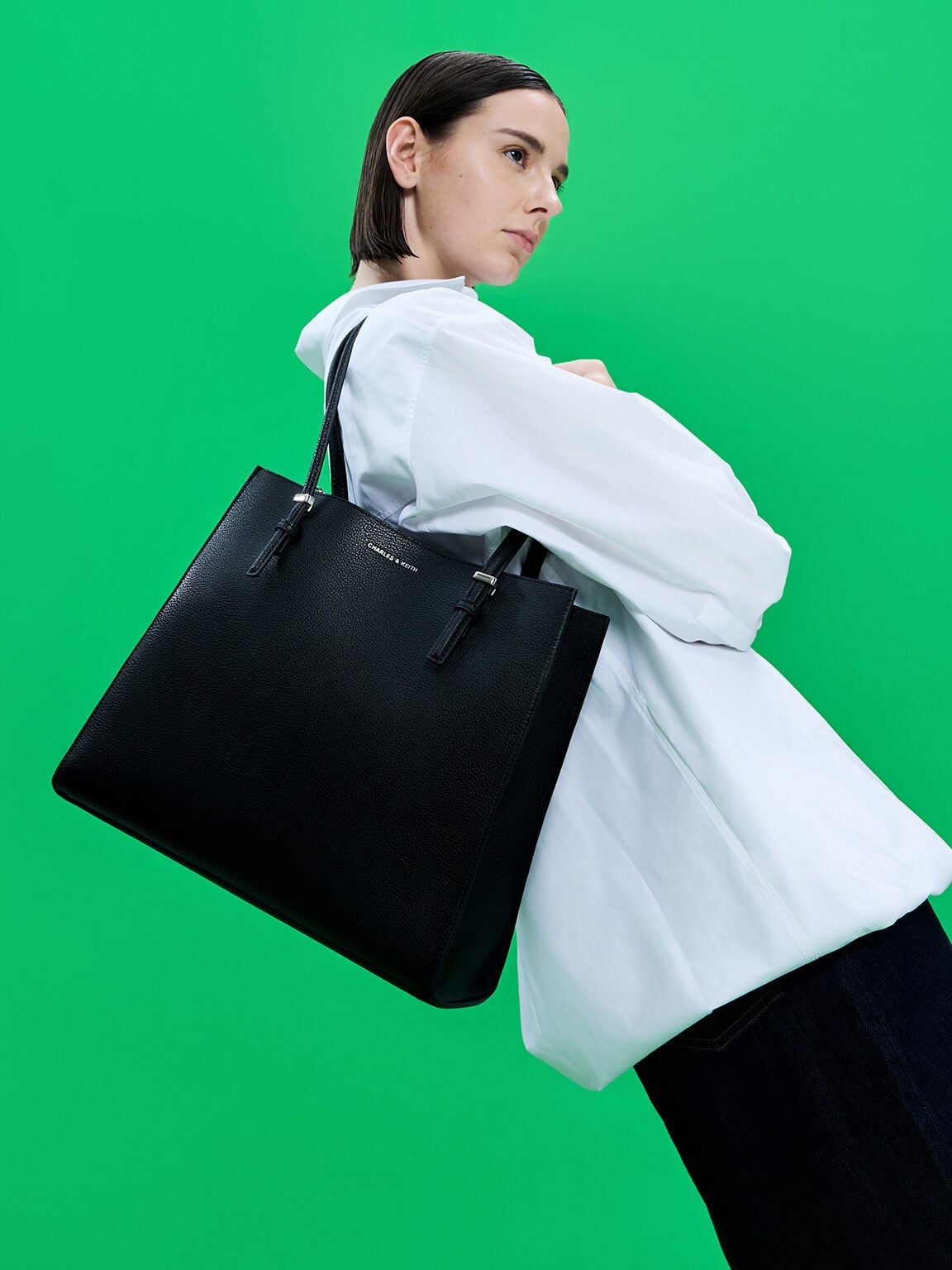 CHARLES & KEITH Best Price / Sansa Tote Bag - Noir