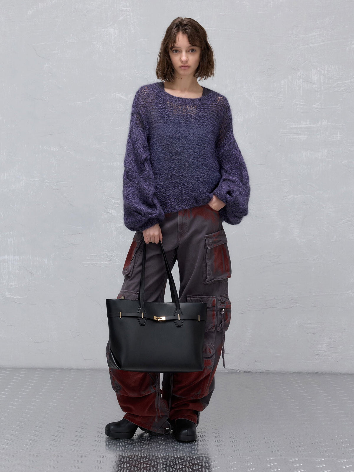 CHARLES & KEITH Discount / Arlet Double-Handle Belted Tote bag - Black