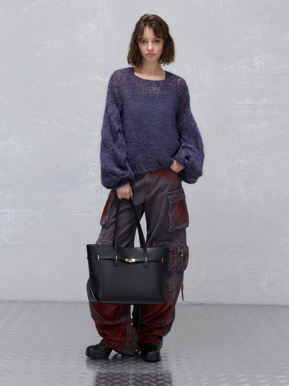CHARLES & KEITH Discount / Arlet Double-Handle Belted Tote bag - Black