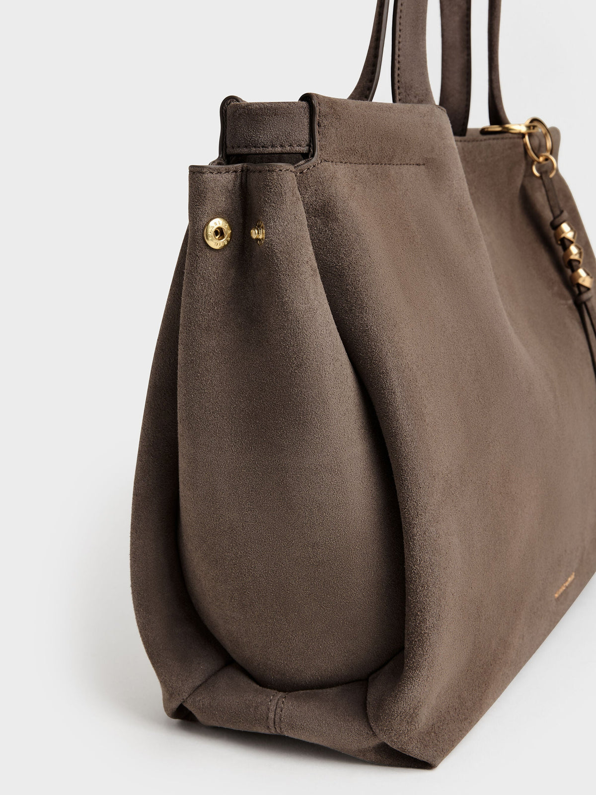 CHARLES & KEITH Popular / XL Zephyr Tassel Tote Bag - Stone Grey