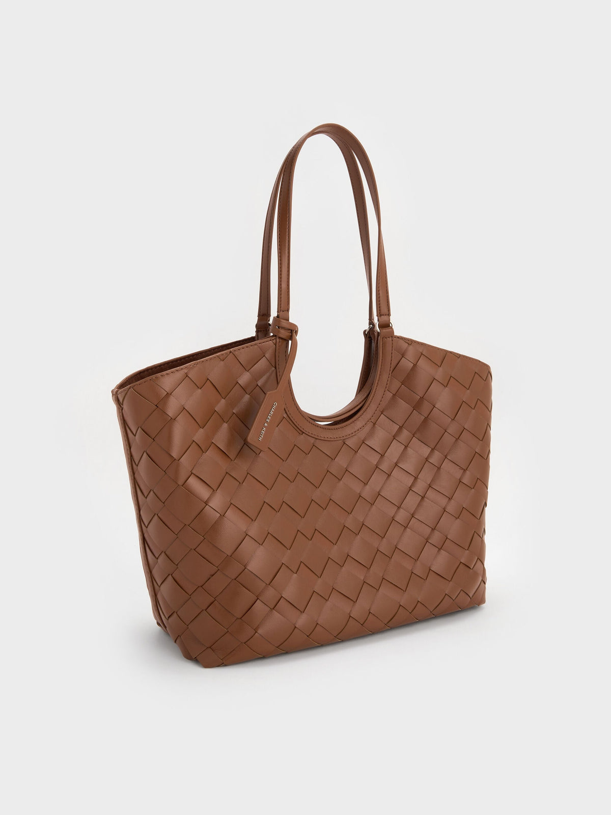 CHARLES & KEITH Best Seller / Ivette Woven Tote Bag - Chocolate