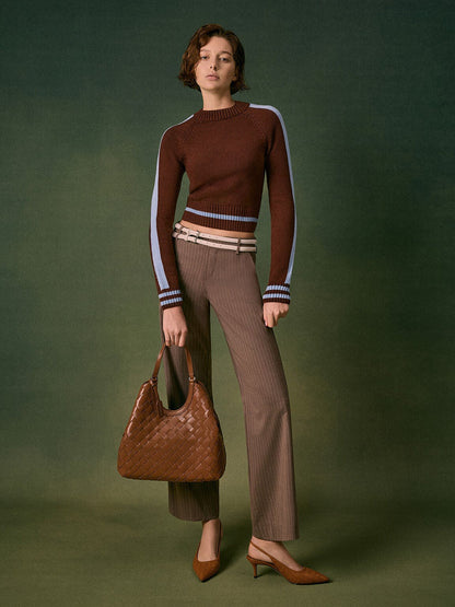 CHARLES & KEITH Best Seller / Ivette Woven Tote Bag - Chocolate