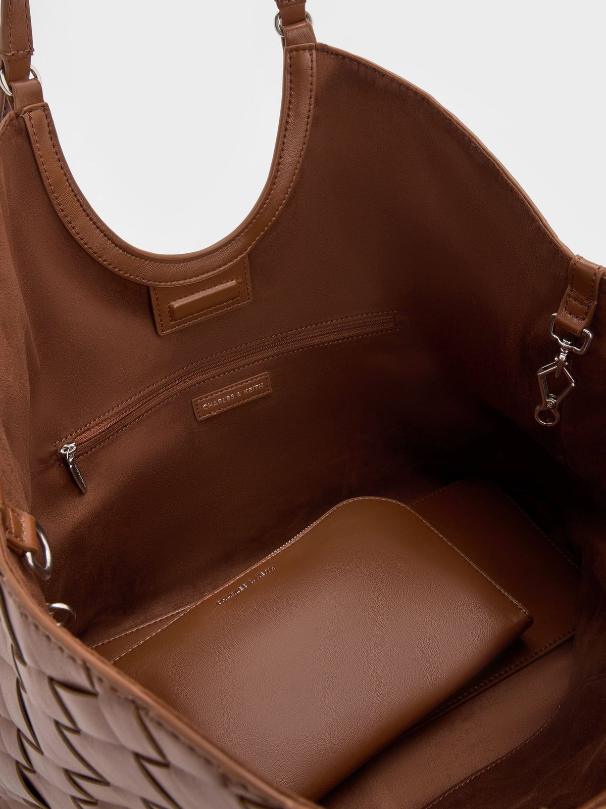 CHARLES & KEITH Best Seller / Ivette Woven Tote Bag - Chocolate