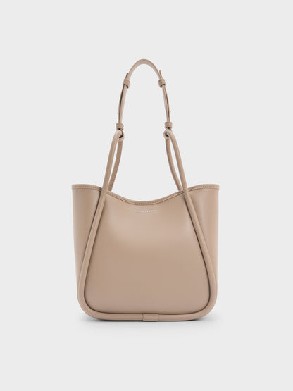 CHARLES & KEITH Value / Mini Lyla Tubular Tote Bag - Taupe
