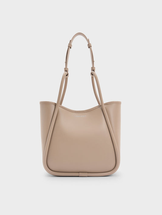CHARLES & KEITH Value / Mini Lyla Tubular Tote Bag - Taupe