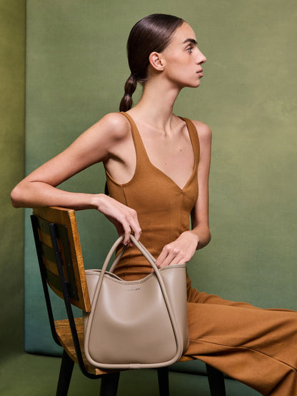 CHARLES & KEITH Value / Mini Lyla Tubular Tote Bag - Taupe