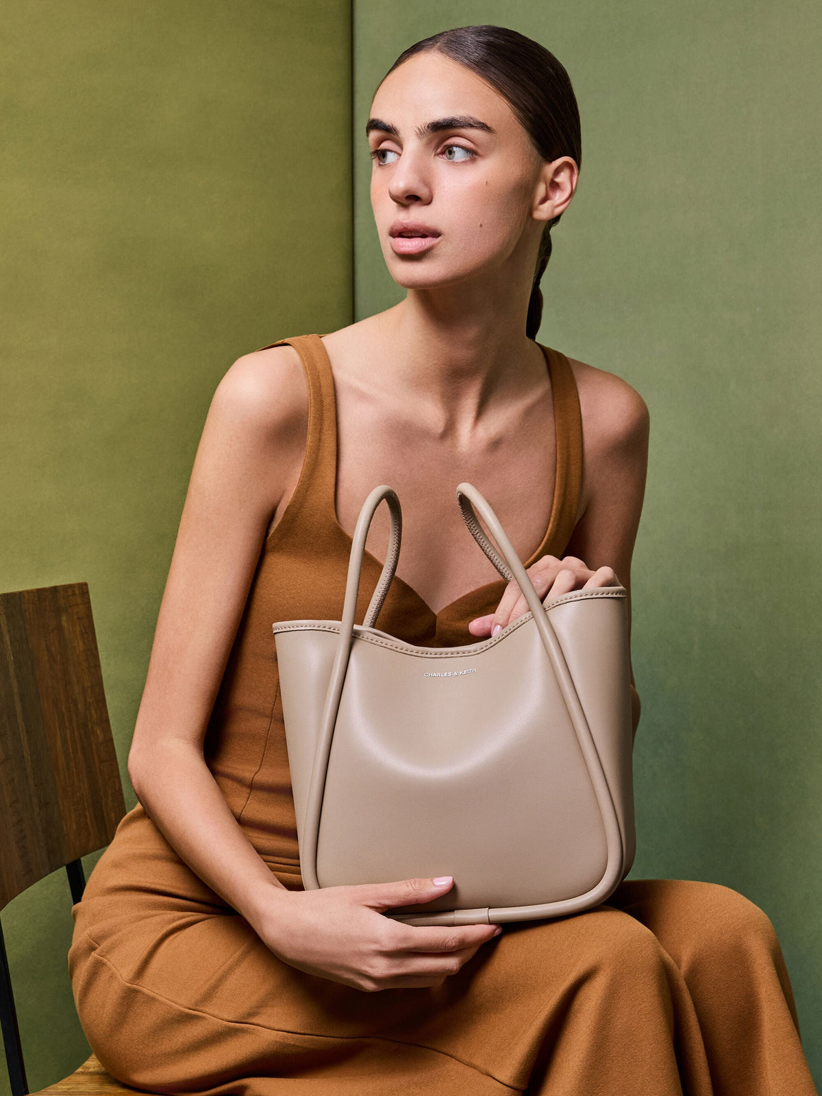 CHARLES & KEITH Value / Mini Lyla Tubular Tote Bag - Taupe
