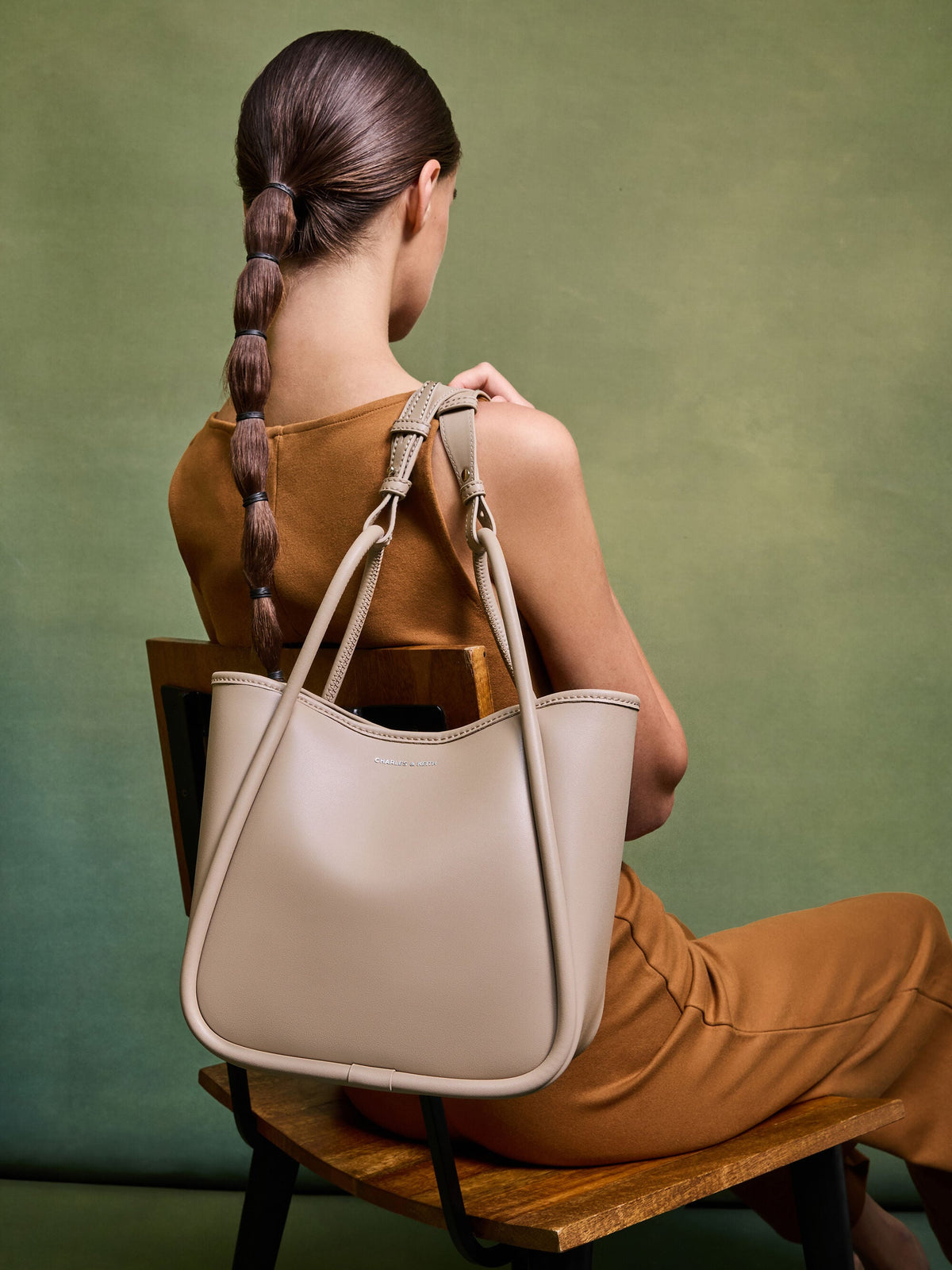 CHARLES & KEITH Value / Mini Lyla Tubular Tote Bag - Taupe
