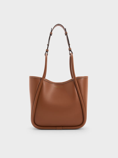 CHARLES & KEITH Discount / Mini Lyla Tubular Tote Bag - Chocolate