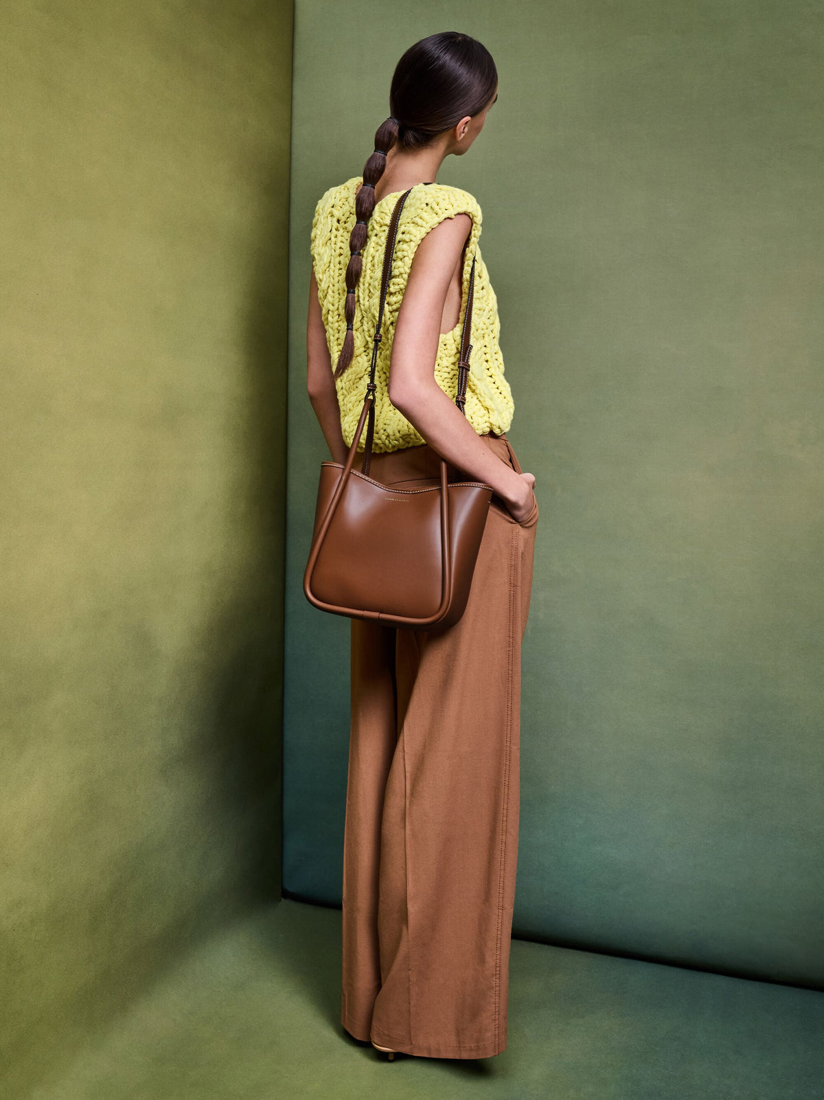 CHARLES & KEITH Discount / Mini Lyla Tubular Tote Bag - Chocolate