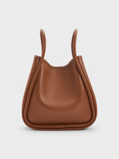 CHARLES & KEITH Discount / Mini Lyla Tubular Tote Bag - Chocolate