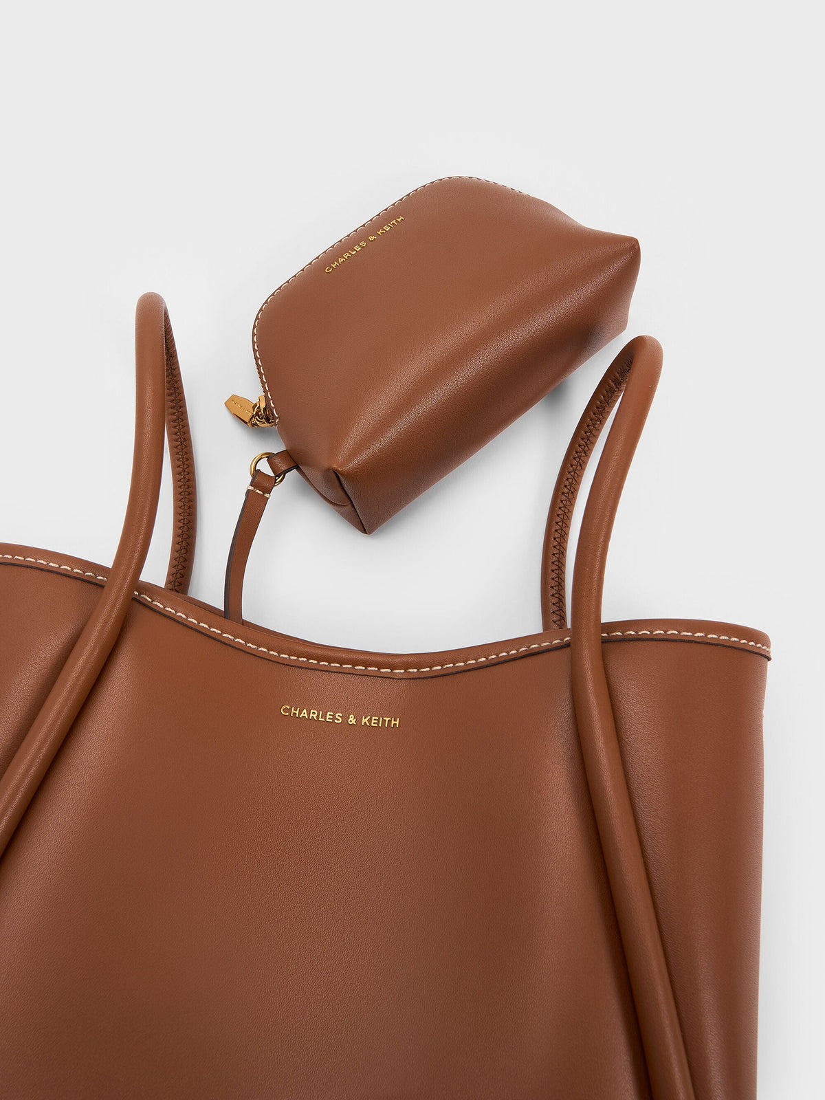 CHARLES & KEITH Discount / Mini Lyla Tubular Tote Bag - Chocolate