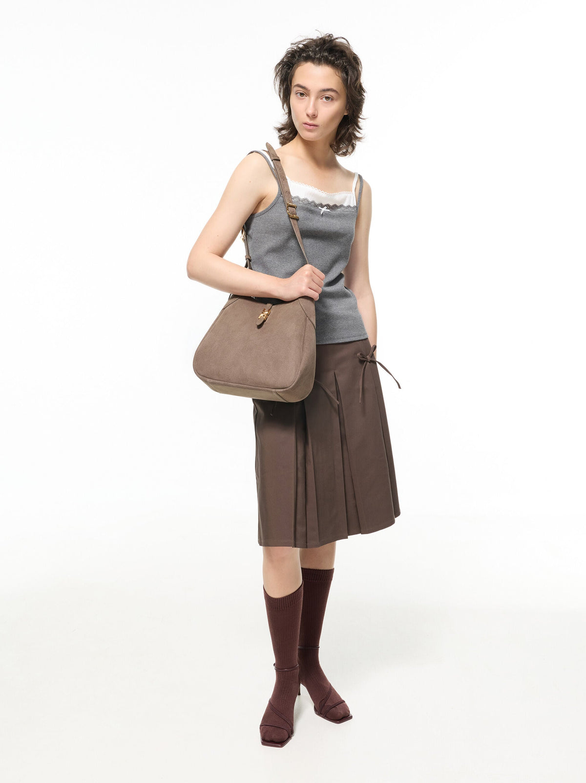 CHARLES & KEITH Special Offer / Adalyn Hobo Bag - Stone Grey