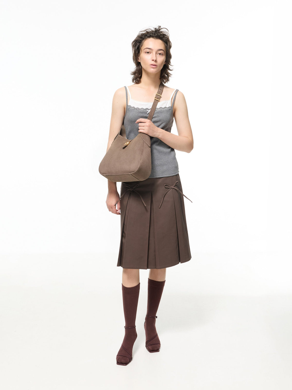 CHARLES & KEITH Special Offer / Adalyn Hobo Bag - Stone Grey