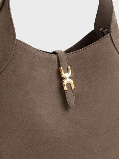 CHARLES & KEITH Special Offer / Adalyn Hobo Bag - Stone Grey