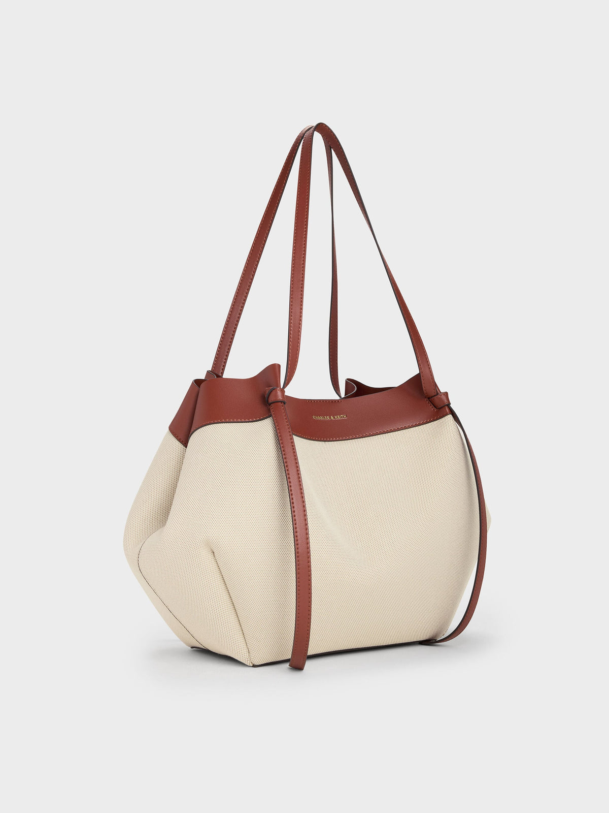 CHARLES & KEITH Quality / XL Calla Canvas Tote Bag - Brick