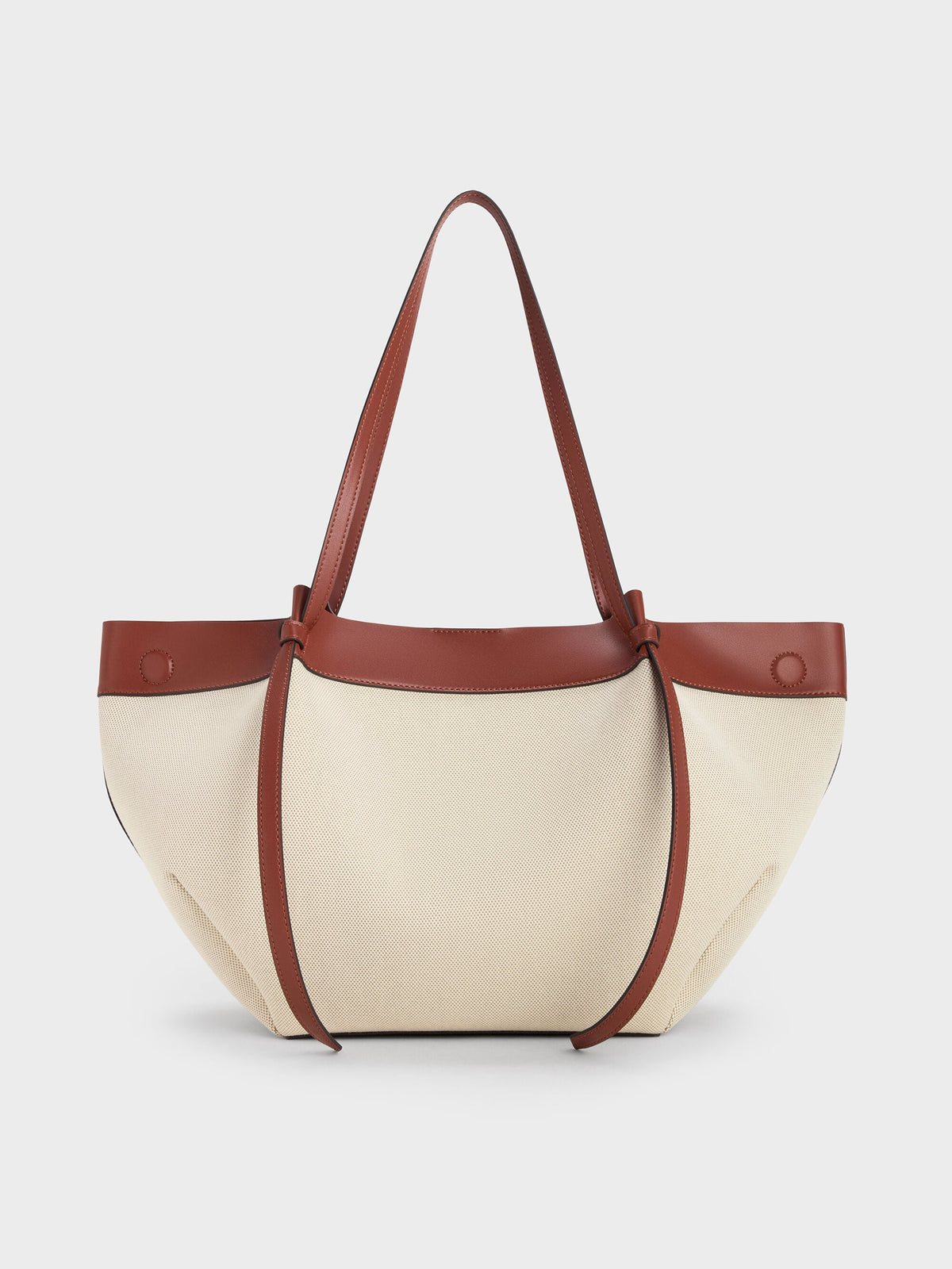 CHARLES & KEITH Quality / XL Calla Canvas Tote Bag - Brick