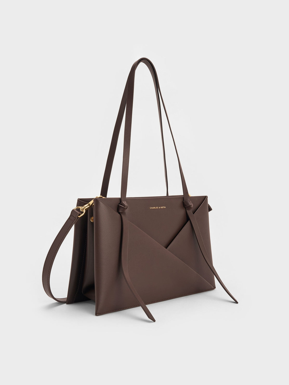 CHARLES & KEITH Best Seller / Midori Geometric Tote Bag - Espresso Brown
