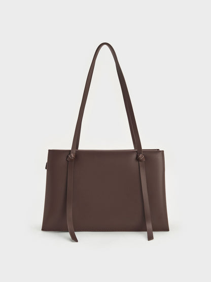 CHARLES & KEITH Best Seller / Midori Geometric Tote Bag - Espresso Brown