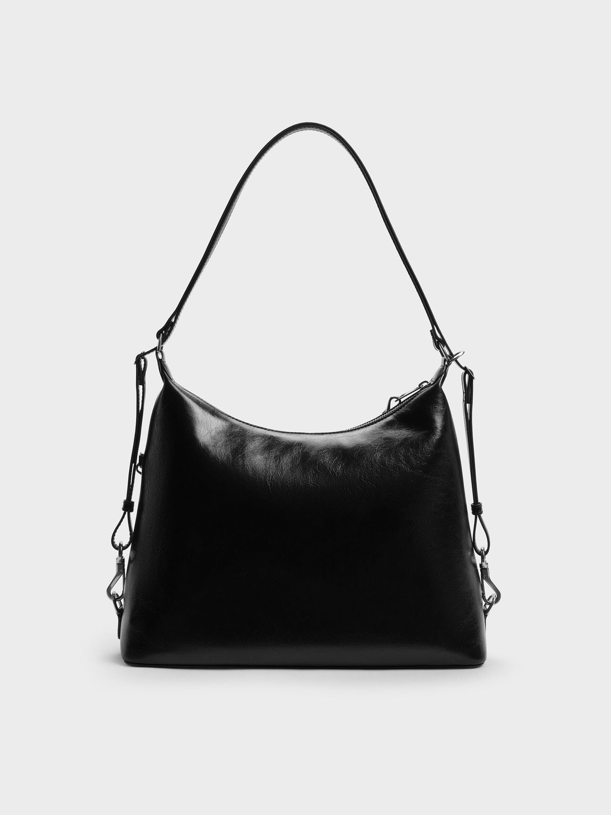 CHARLES & KEITH Everyday / Atwood Chain Convertible Hobo Bag - Noir