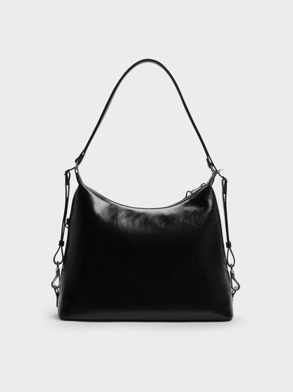 CHARLES & KEITH Everyday / Atwood Chain Convertible Hobo Bag - Noir