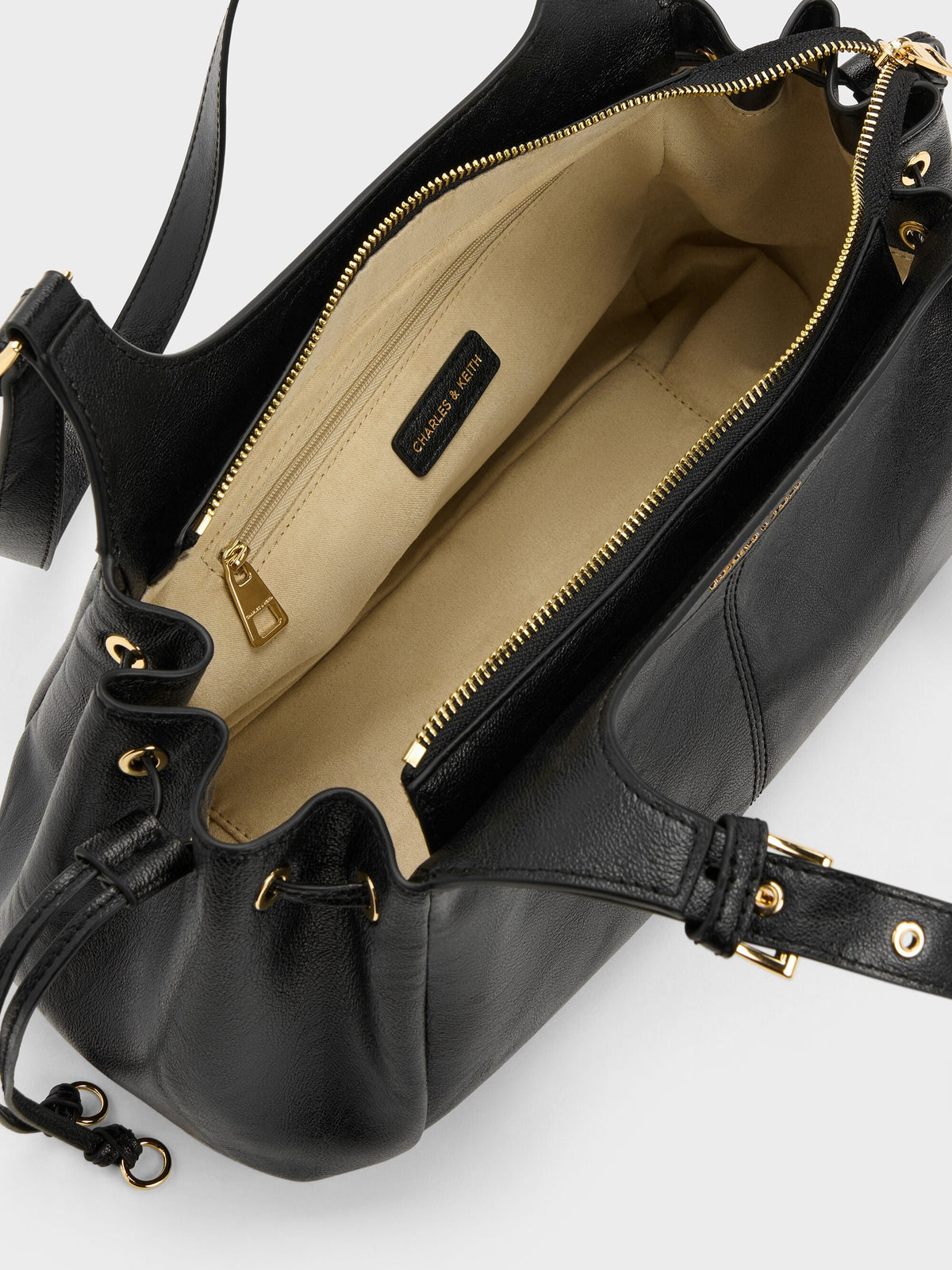 CHARLES & KEITH Best Price / Lillith Drawstring Tote Bag - Black