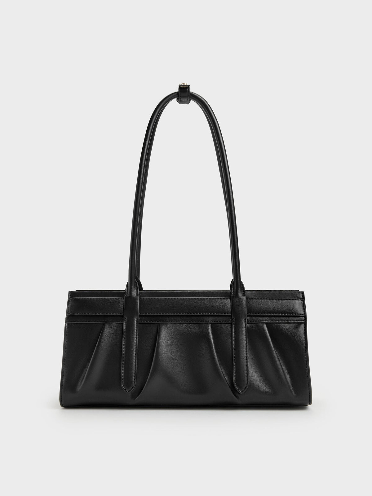 CHARLES & KEITH Classic / Isolde Belted Ruched Shoulder Bag - Black