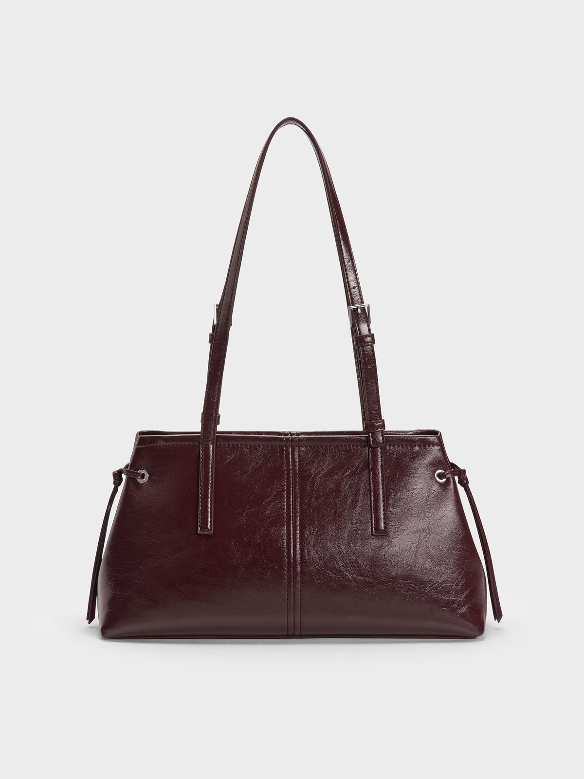 CHARLES & KEITH Essential / Noane Elongated-Handle Shoulder Bag - Wineberry Red