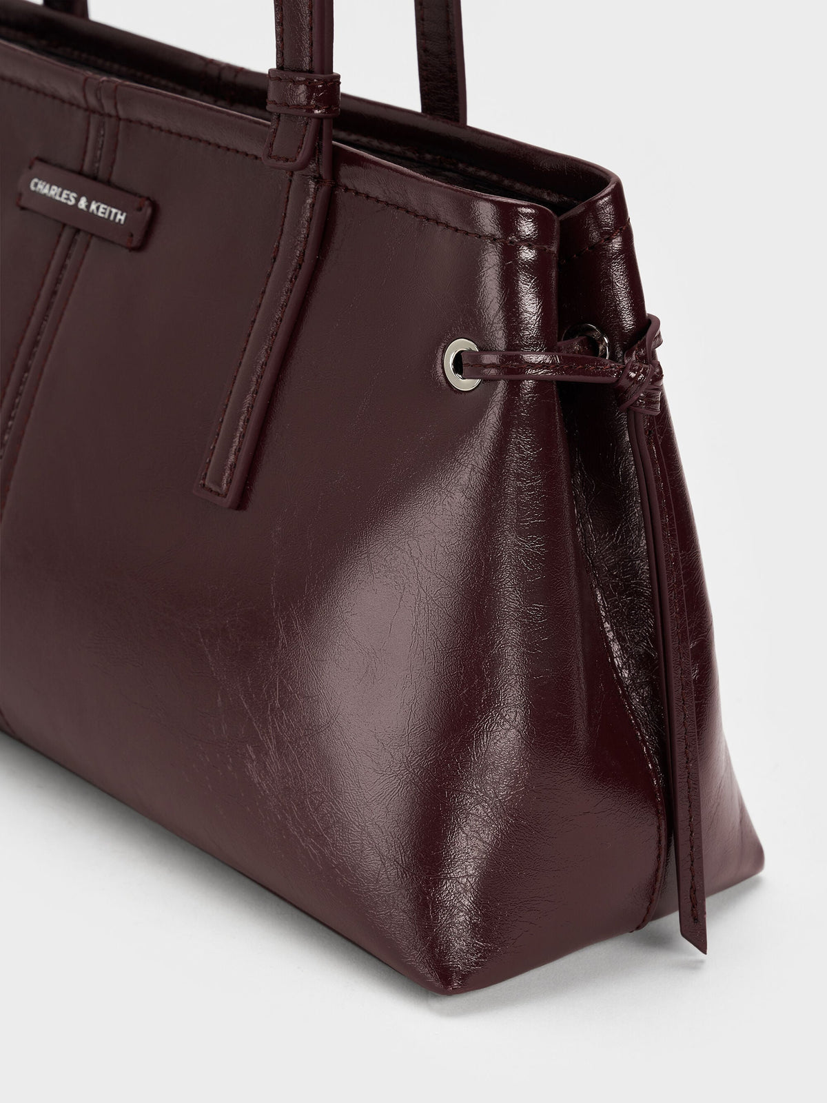 CHARLES & KEITH Essential / Noane Elongated-Handle Shoulder Bag - Wineberry Red