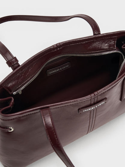 CHARLES & KEITH Essential / Noane Elongated-Handle Shoulder Bag - Wineberry Red