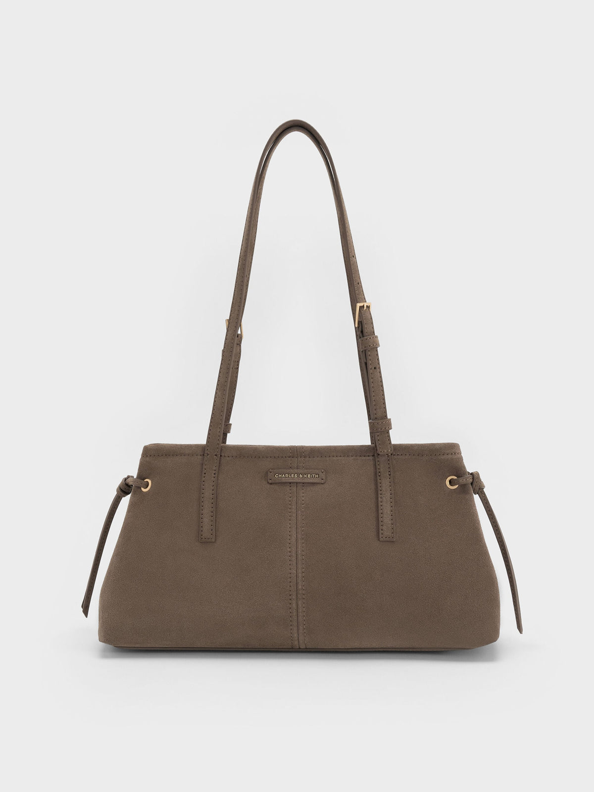 CHARLES & KEITH Smart Buy / Noane Elongated-Handle Shoulder Bag - Stone Grey
